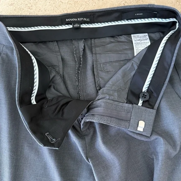 Banana Republic Women's Navy and Dark Gray Straight Leg Pants - Picture 5 of 13